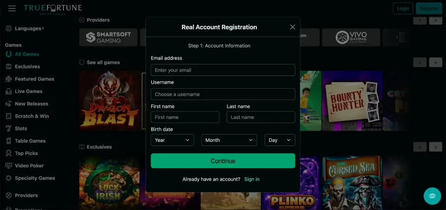 True Fortune casino registration True Fortune casino registration