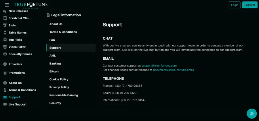 True Fortune withdrawal request screen in cashier section True Fortune withdrawal request screen in cashier section